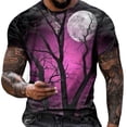 thumbnail image 1 of Fridja T-Shirts d'Entraînement pour Hommes Été Col Rond Manches Courtes Imprimé Pull Tops Graphiques Paysage T-Shirt de Sport Entraînement Physique Gym (Rose, 3TG) (Rose, 3TG), 1 of 5