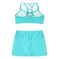 thumbnail image 4 of inlzdz Girls 2 Piece Tankini Swimsuit Kids Swim Trunks with Tops Set Beach Sports Swimming Costume Light Green 4, 4 of 5