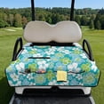 thumbnail image 2 of Pzuqiu Teal Floral Quilted Golf Cart Seat Cover - 2-Person With 4 Pockets, Non-Slip Protector For Golfers Outdoor Golfing, 2 of 9