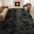 thumbnail image 5 of Nefoso Shag Area Rug, 5ft x 8ft Soft Fluffy Tie-Dye Area Rugs for Living Room Bedroom Decor Carpet, Black & Grey, 5 of 13