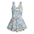 thumbnail image 6 of DISNIMO Bunny Flower Print Girls' One Piece Swimsuits Easter Egg Printed Sleeveless Swimwear with Skirt Quick Dry Beach Bathing Suit Comfortable Breathable Swim Dress, 6 of 8