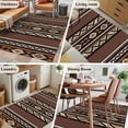 thumbnail image 6 of Abstract Stripes Area Rugs 4x6 ft Brown Aztec Native Tribal Stripes Geometric Washable Rug Non Slip Indoor Carpet Absorbent Floor Mat for Living Room Bedroom Dining Room, 6 of 9