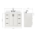 thumbnail image 3 of Ariel Kelly 43 Inch Single Rectangular Sink Bathroom Vanity With Pure White Quartz Countertop 1.5 Inch Edge In White, 3 of 12