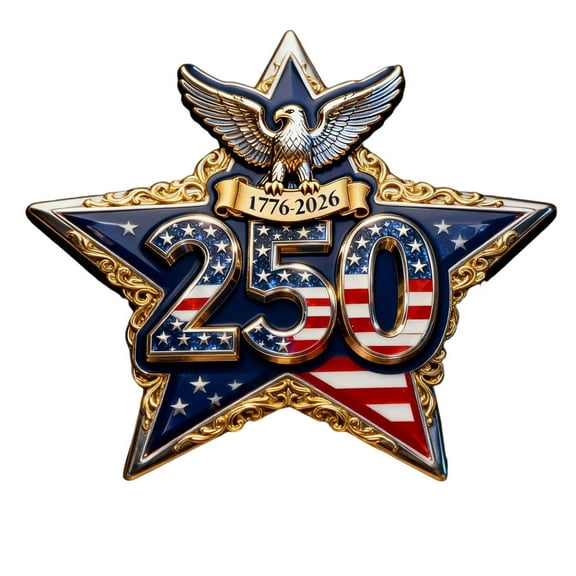 1776-2026 Historic Celebration Brooch US 250th Anniversary Commemorative Brooch US Patriotic Lapel Button Brooches Gift For Active Duty Veterans Military Collectors Patriot
