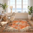 thumbnail image 3 of Design&I 2'x3' Ultra Soft Door Mat, Boho Layout Distressed Vintage Scroll Border Geometric Southwestern None Fluffy Washable Easy Care Indoor rug for Bedside Entryway, 3 of 7