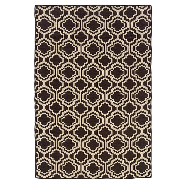 Riverbay Furniture 5' x 8' Hand Woven Double Quatrefoil Wool Rug