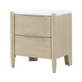 thumbnail image 6 of Maty Nightstand- 2 Drawers- White Marble Top- Light Oak Brown Ceruse, 6 of 6