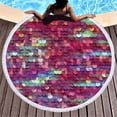 thumbnail image 1 of ddioayh Serviette de Plage Ronde Imprimée en Microfibre Châle Serviette de Plage Tapis de Plage, 1 of 4
