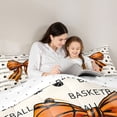 thumbnail image 4 of Erosebridal Teens Black Orange Bow Tie Full Size Comforter Sets 3 Pieces,Kids Boys Girls Sport Basketball Print Bedding Sets,Breathable Home Decor, 4 of 6