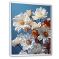 thumbnail image 2 of Designart "Delightful White And Orange Daisy Flowerets" Daisies Floater Framed Canvas Art Print, 2 of 5