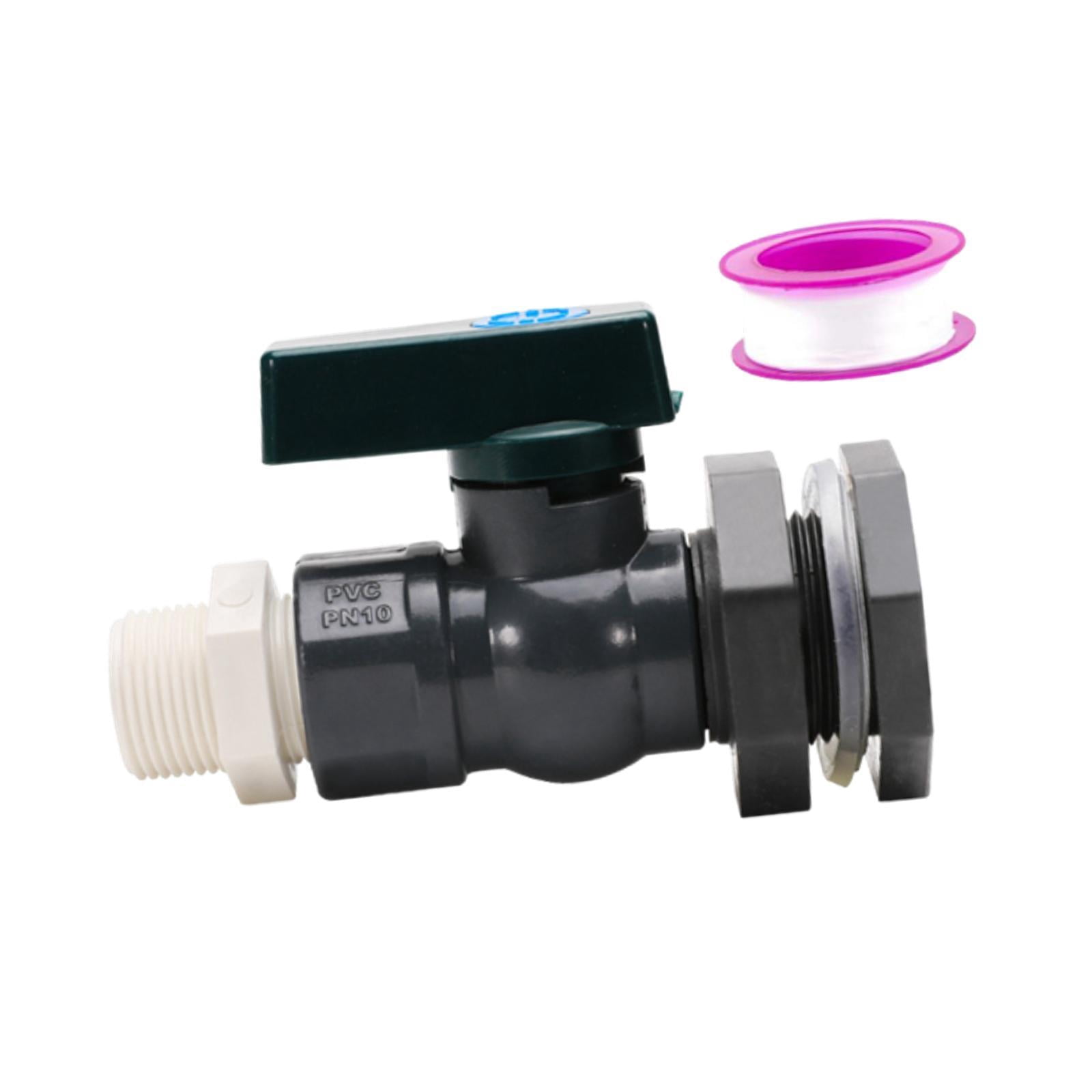 MAGIDEAL 6x3/4inch PVC Water Container Rain Barrel Spigot for Garden Barrel Pools Tubs With White Silk