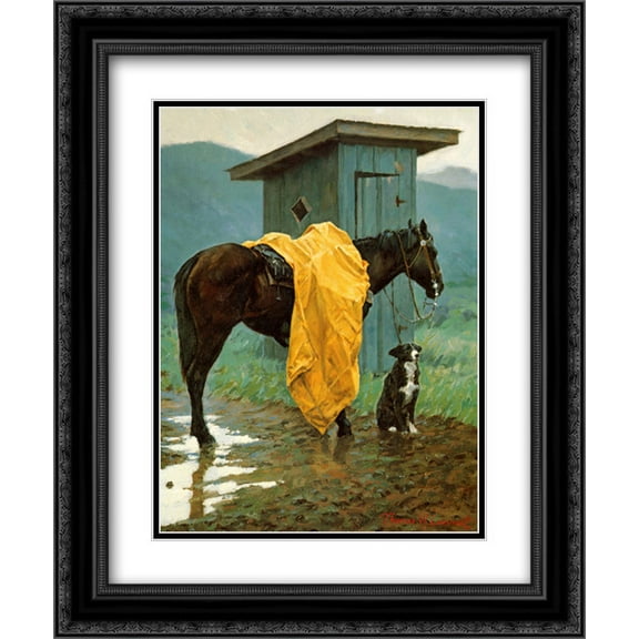 Rainy Days and Mondays 2x Matted 13x15 Black Ornate Framed Art Print by Lorimer