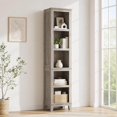 thumbnail image 5 of TacleeKii 71" Farmhouse Narrow Bookcase, 5-Tier Bookshelf with Adjustable Shelves, Retro Gray, 5 of 8