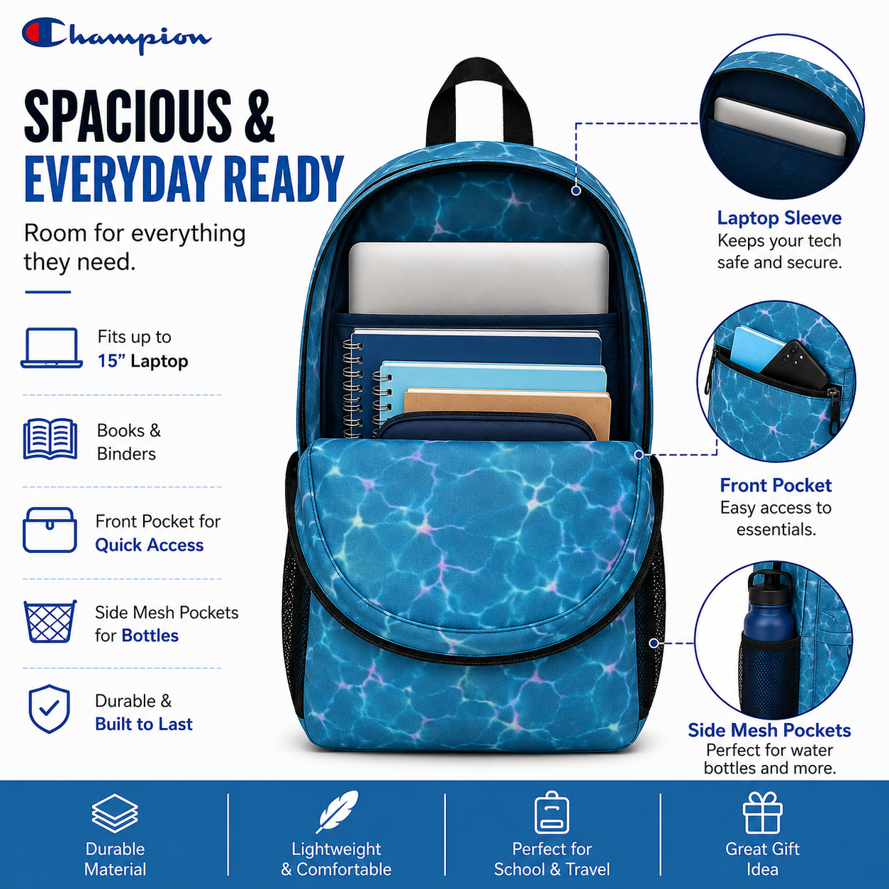 Mochila escolar para niños y niñas con compartimento para laptop (17 pulgadas) 2