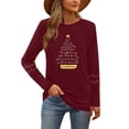 thumbnail image 7 of Christmas Shirts for Women Funny Merry Christmas Graphic T Shirts V Neck Long Sleeve Xmas Tops Blouse, 7 of 7