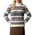 thumbnail image 3 of LUVDA Women's Striped Knit Sweaters Long Sleeve Turtleneck Pullover Casual for Fall Winter, 3 of 7
