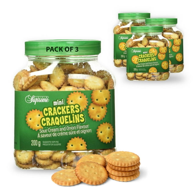 Club Supreme - 200 g (Lot de 3) - Mini Craquelins Crème Sure et Oignon,
