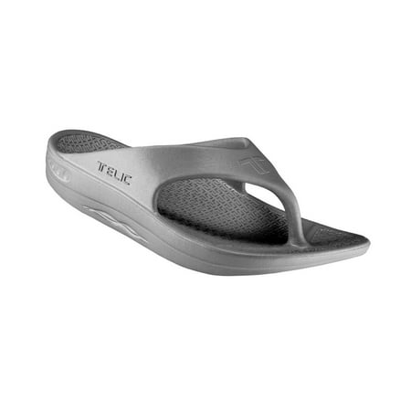 Telic Flip Flop Arch Supportive Recovery Sandal - Unisex - Gray (Best Supportive Flip Flops)