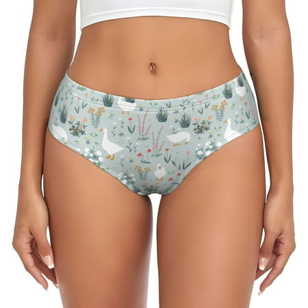 Womens Underwear  Goose and Doodle Flowers No Show Seamless Underwear  Soft Comfy Stretch Panties  Hipster Ladies Panties Bikini Underwear Briefs