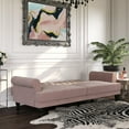 thumbnail image 3 of Novogratz Cassidy Upholstered Futon, Blush Velvet, 3 of 23