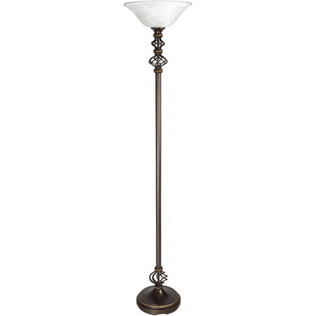 71 Gilded Iron Finish - Floor Lamps 1 Light Fixture With Pearl Tone Finish Iron Material E26 15