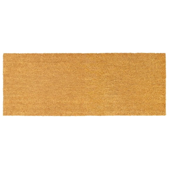 Plain Natural 18 in. x 48 in. Coir Non-Slip Outdoor Door Mat