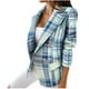 thumbnail image 2 of ICHUANYI Liquidación Mujer Traje de Negocios Cuadros Impreso Manga Larga Botón Adelgazante Cardigan Abrigo Top ICHUANYI WER202308252139, 2 of 5