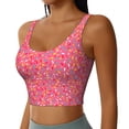 thumbnail image 2 of Balery Colorful Sprinkles Donuts Sujetadores deportivos con espalda cruzada para mujer, acolchados, sin costuras, de alto impacto, ideales para yoga, gimnasio, entrenamiento y fitness.-X-Large, 2 of 8