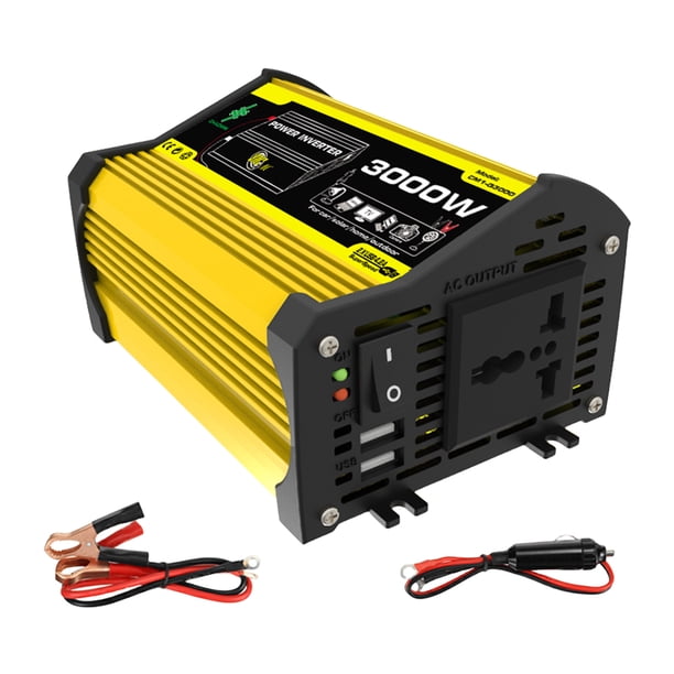 Inversor Corriente USB Dual Del Inversor Del Coche 3000 W (amarillo DC 12 V A AC 110 V)