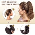 thumbnail image 7 of Long Curly Wavy Ponytail Extension Clip In Hairpiece For Women Natural Looking Jaw Length Synthetic Hairpiece, 7 of 7