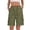 Green1, variant on Gyujnb Women Cargo Bermuda Shorts Elastic Drawstring Waist Multi‑Pocket Loose Solid Color Casual Summer Shorts,Green1