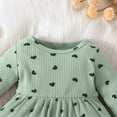 thumbnail image 5 of vdgthytj Baby Girls Clothes Toddler Outfits Fall Ribbed Heart Printed Long Sleeve Tops and Pants 2 Piece Matching Set, 5 of 8
