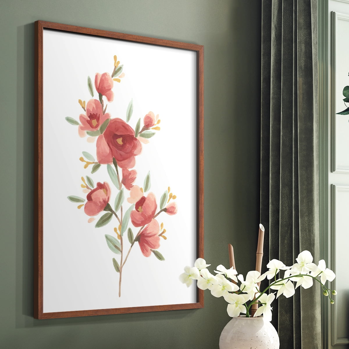Wildflower Sprig IV Framed Print - Solid Wood in Single Picture Frame Solid Wood 2 Framed Print
