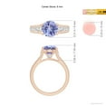 thumbnail image 4 of ANGARA Natural Round 1.8 ct Tanzanite Tapered Shank Solitaire Engagement Ring in 14K Rose Gold for Women (Size-8mm) | December Birthstone, Anniversary, Jewelry Gift for Women | Natural Tanzanite Ring, 4 of 9