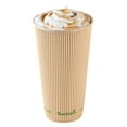 thumbnail image 2 of Sustain 20 oz Kraft Paper Coffee Cup - PLA Lining, Compostable, Ripple Wall - 3 1/2" x 3 1/2" x 6 1/4" - 250 count box, 2 of 10