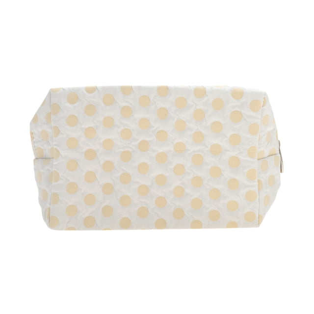 Organizador de bolsa de tocador rectangular octagonal ligera de 1 pieza para viaje blanco amarillo de poliéster