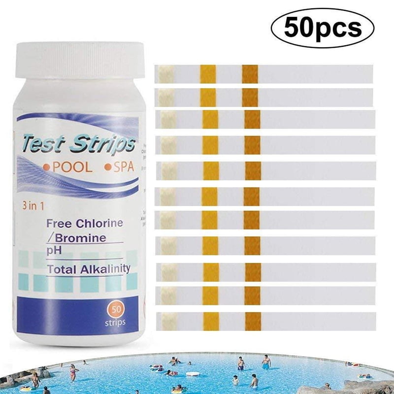 50pcs Water Test Strips,Swimming Pool Spa Water Test Strips PH Chlorine