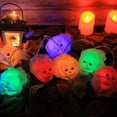 thumbnail image 2 of Halloween Decorations Skeleton Skull String Lights, White Gauze Spooky Colorful Light 10FT 20 LEDs Battery Operated for Halloween Indoor Outdoor Decoration, Multicolor, 2 of 5