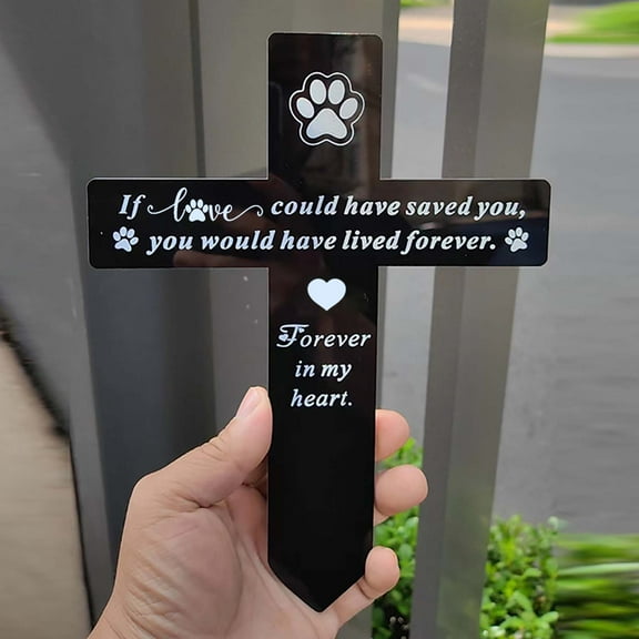Loespoir Acrylic Inserted Dog Memorial, Pet Grave Marker Memorial Gifts, Pet Loss Stake Memorial Plaques, for Outdoors Garden Decoration