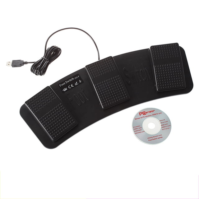 Sidaley FS3-P Pedales USB Control Teclado Ratón Controlador de pie momentáneo de plástico Interruptor de pedal USB triple Electrónica