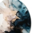 thumbnail image 3 of Designart "Fluid Stone Blue and Black II" Abstract Marble Metal Round Wall Art, 3 of 5