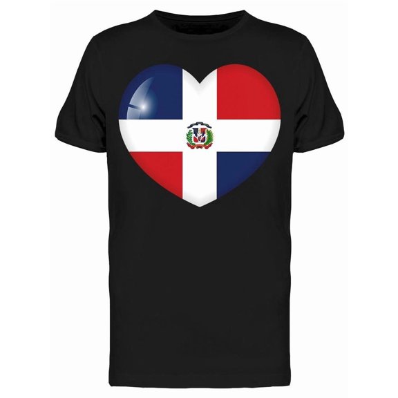 Heart Style Of Dominican Flag Tee Men's -Image by Shutterstock