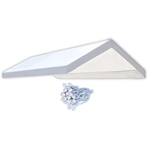 10'x20' Carport Replacement Canopy Tent Garage Top Tarp Shelter Cover w Cable Ties (with Edge)$$Garden &