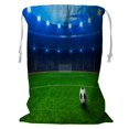 thumbnail image 1 of Bolsa de lavandería con cordón ABPHQTO balón de fútbol sobre estadio verde 45x60 cm, 1 of 3
