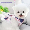 thumbnail image 3 of Dog Harness Dress for Small Dog Floral Dog Harness and Leash Set Bow Knot Puppy Princess Skirt with D-Ring Mesh Summer Pet Clothes for Cat Dogs (Small, Blue), 3 of 6