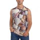 thumbnail image 1 of Fotbe Sea Shells Men's Camiseta sin Mangas Estampada para Hombres, Playera Casual para Gimnasio, Entrenamiento, Playa-Large, 1 of 7