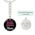 thumbnail image 2 of Dog Mom Keyring Danishswedish Farmdog Mama Circle Keychain Stainless Steel or 18k Gold, 2 of 12