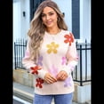thumbnail image 4 of Suéteres Bonitos para Mujer, Jersey Floral de Larga, Prendas de Punto para Exteriores, Tops Y2K, Conjuntos Holgados para Invierno y Otoño 2025 Albaricoque M, 4 of 10