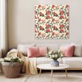 thumbnail image 5 of Red Spring Floral Wall Art Painting on Canvas, Vintage Birds Summer Botanical Canvas Art Home Prints Wall Art Framed Modern Artwork for Living Room Bedroom Wall Decor 8x8in, 5 of 9