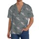 thumbnail image 1 of Balery Cute Shark Camisa Casual de Manga Corta con Botones para Hombre, Texturizada, Estilo Cubano, para Playa, Verano-3X-Large, 1 of 4